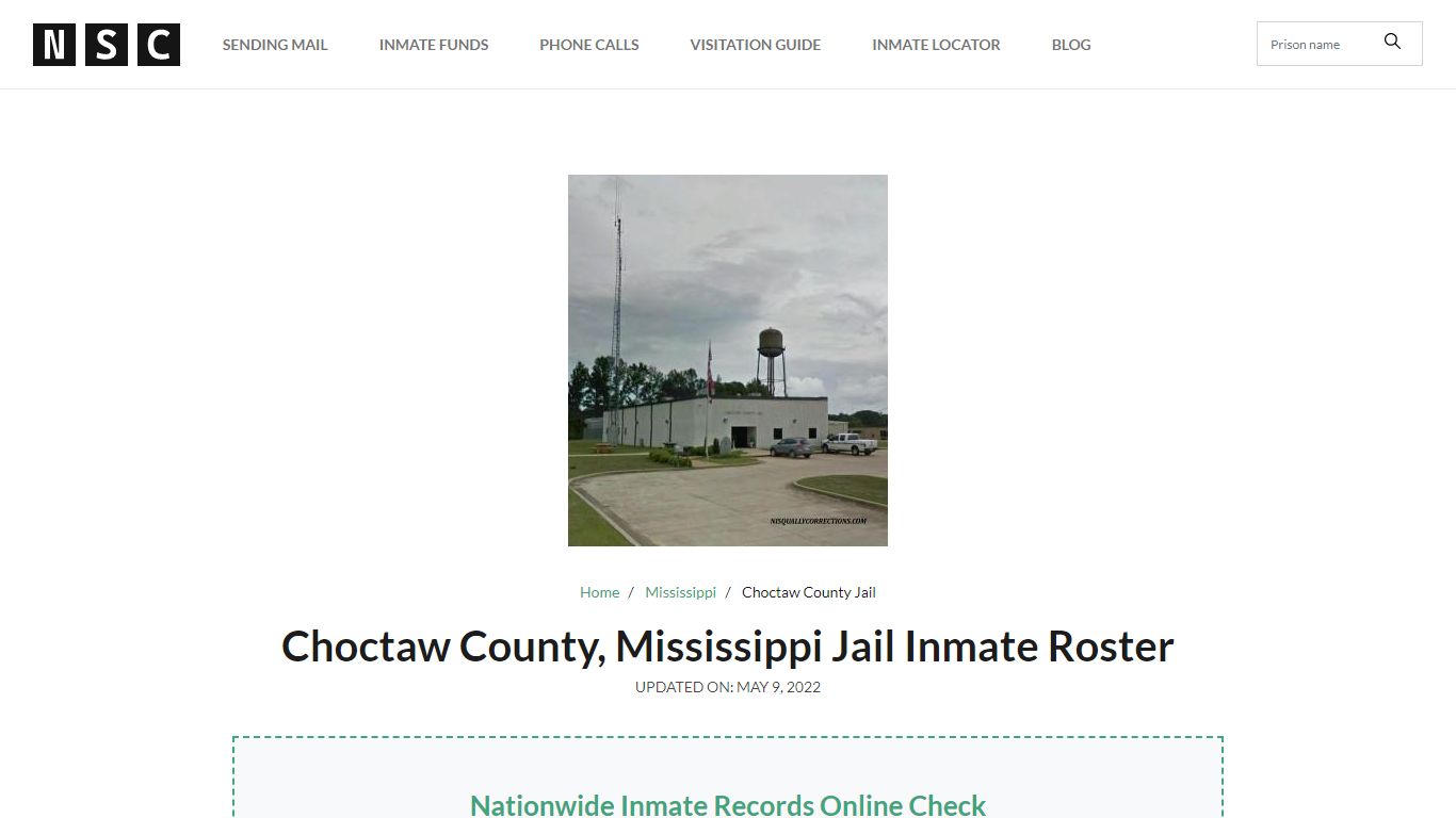 Choctaw County, Mississippi Jail Inmate List